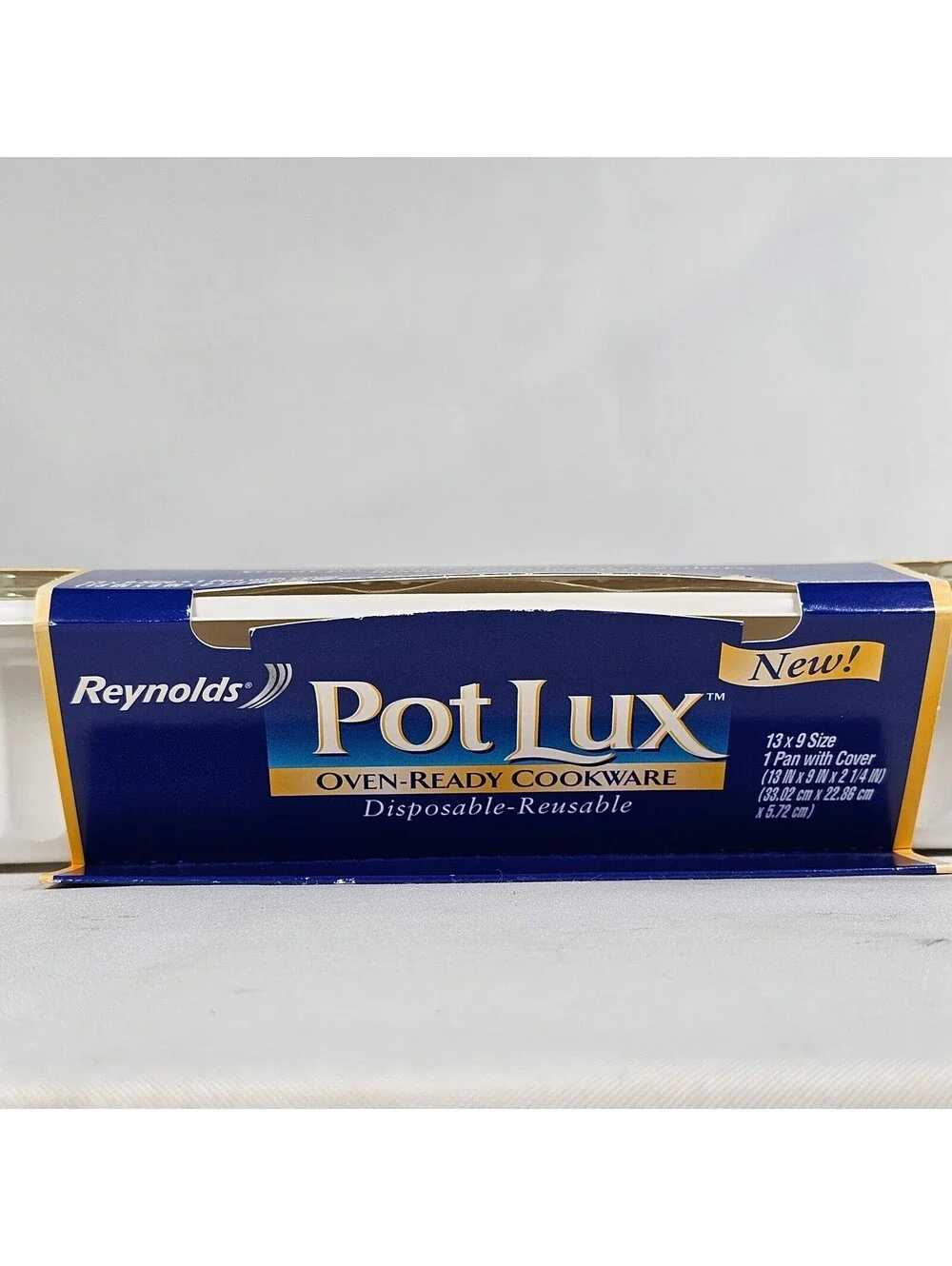 Vtg Reynolds Pot Lux Oven Ready Cookware 13x9 Pan  Lid Disposable Reusable White